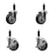 Service Caster 4'' SS Black Poly Wheel Swivel 1'' Expanding Stem Caster Set 2 Brakes, 4PK SCC-SSEX20S414-PPUB-BLK-2-TLB-2-1 - alternate 1